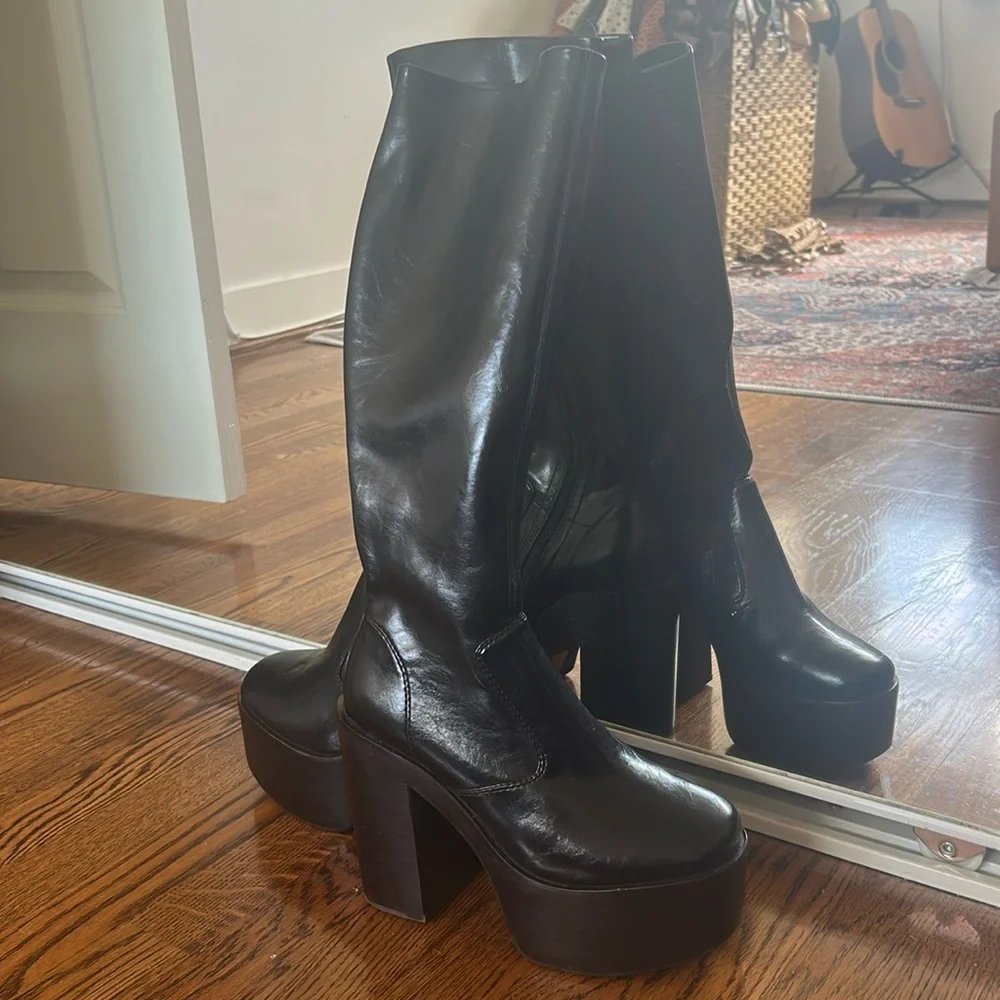 Jeffrey Campbell platform knee-high boots